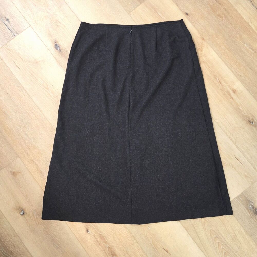 Norton McNaughton Gray Tweed Wool Blend A Line Skirt Sz 14 Classic Dark Academia